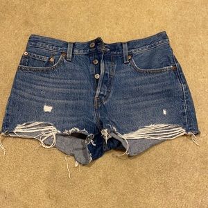 Levi high waisted jean shorts